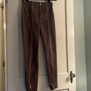 A.L.C. olive green zipper skinny pant, size 2, worn once
